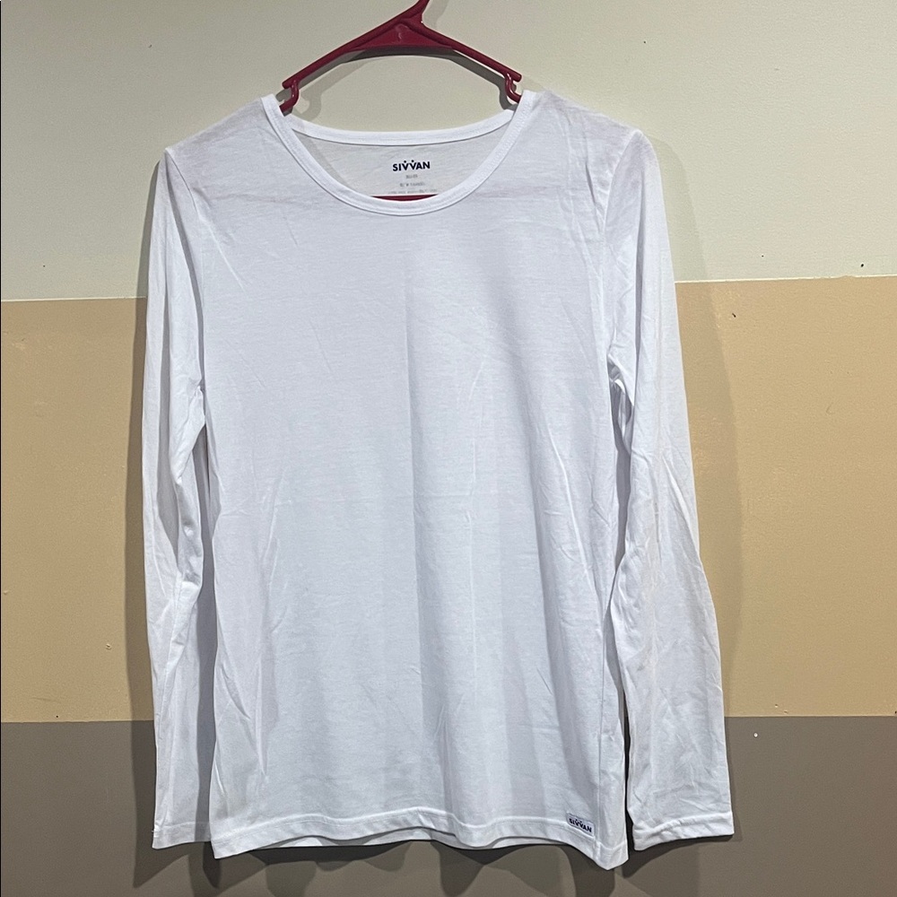 Sivvan White Long Sleeve Crew Neck Top Women’s Size M